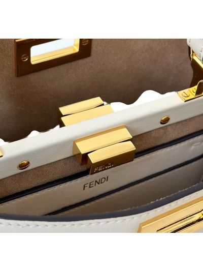 Fendi Peekaboo Small Soft Camellia Leather Shoulder Crossbody Bag A80175 2523622