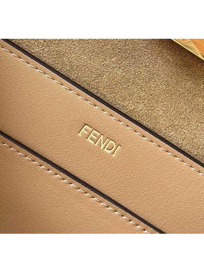 Fendi Peekaboo Soft Camel Beige Leather Large Shoulder Bag 80172L Camel 2523704