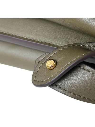 Fendi Peekaboo Soft Dark Green Leather Large Shoulder Bag 80172L Green 2523703