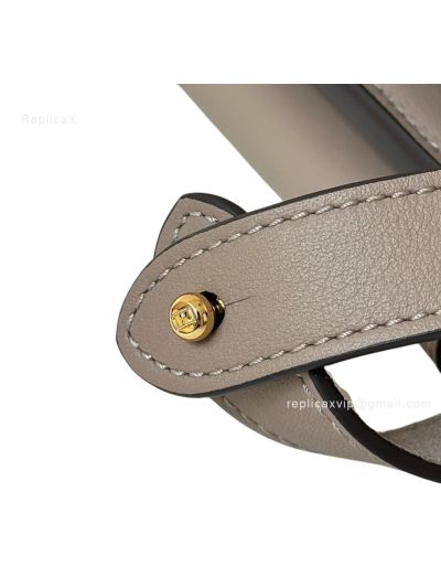 Fendi Peekaboo Soft Light Grey Leather Large Shoulder Bag 80172L Grey 2523700