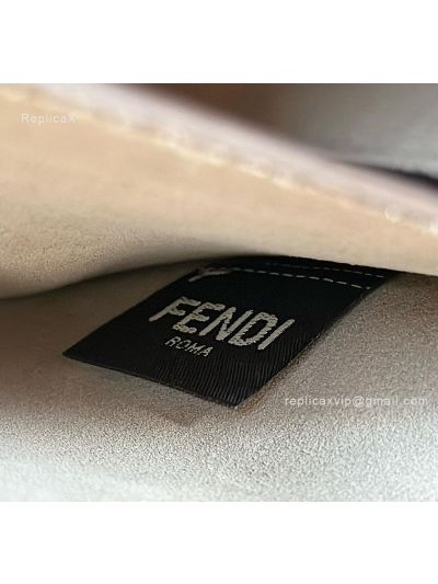 Fendi Peekaboo Soft Light Grey Leather Large Shoulder Bag 80172L Grey 2523700