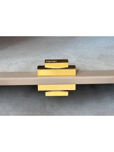 Fendi Peekaboo Soft Light Grey Leather Large Shoulder Bag 80172L Grey 2523700