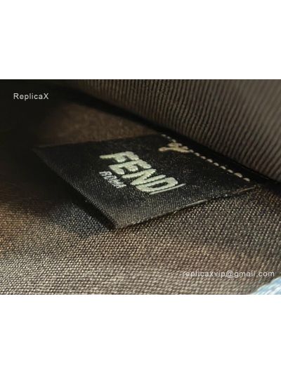 Fendi Peekaboo X Lite Zucchino Canvas King FF Top Handle Tote Bag Blue 8265A Blue 826 2523796