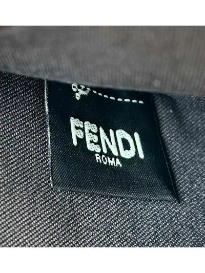 Fendi Roll Medium Navy Blue FF Jacquard Shopping Tote Shoulder Bag 8661Bs Navy 2523719