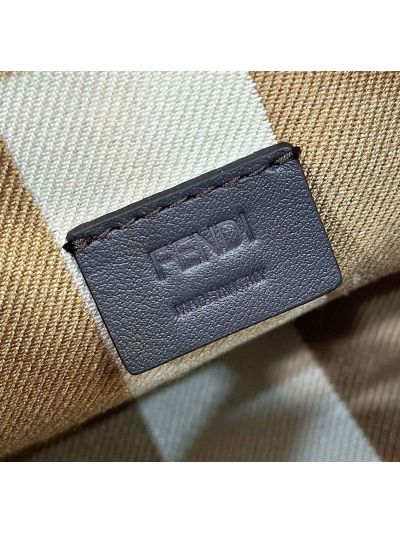 Fendi Roll Mini Beige FF Jacquard Shopping Tote Shoulder Bag A8655 Beige 2523779