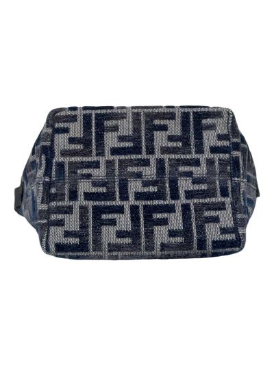 Fendi Roll Mini Navy Blue FF Jacquard Shopping Tote Shoulder Bag A8655 Navy 2523721