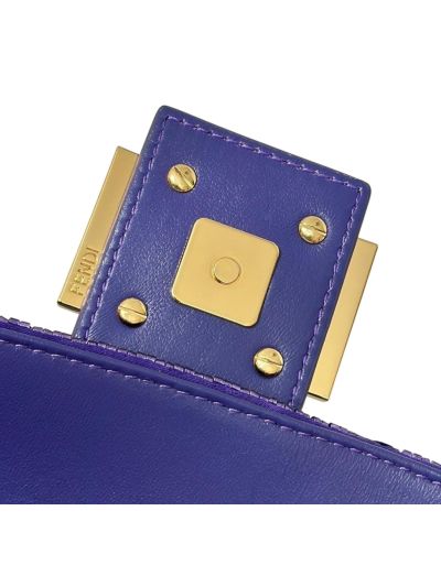 Fendi Sequins Baguette Medium Flap Shoulder Crossbody Bag Blue 8601AL Blue 860 2523555