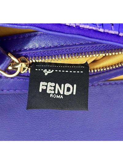 Fendi Sequins Baguette Medium Flap Shoulder Crossbody Bag Blue 8601AL Blue 860 2523555