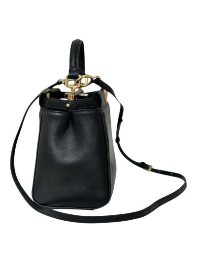 Fendi Small Peekaboo Black Leather Tote Shoulder Bag A8383 Black 2523632