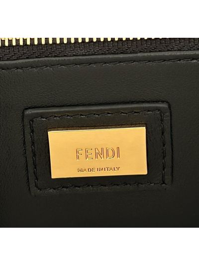 Fendi Small Peekaboo Black Leather Tote Shoulder Bag A8383 Black 2523632