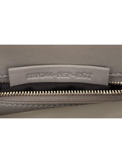 Fendi Small Peekaboo Gray Leather Tote Shoulder Bag A8383 Gray 2523636