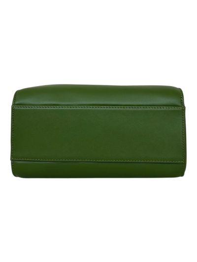 Fendi Small Peekaboo Green Leather Tote Shoulder Bag A8383 Green 2523637