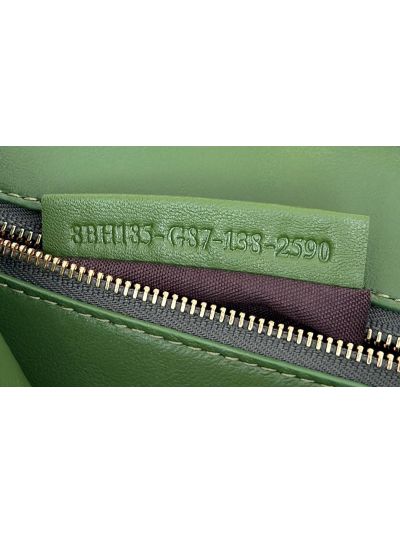 Fendi Small Peekaboo Green Leather Tote Shoulder Bag A8383 Green 2523637