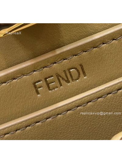 Fendi Small Peekaboo ISeeU Petite Brown Camellia Braided Leather Bag 80169s Brown 2523764