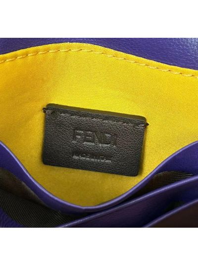 Fendi Small Sequins and Leather Baguette Flap Shoulder Bag Blue 8601s Blue 860 2523683