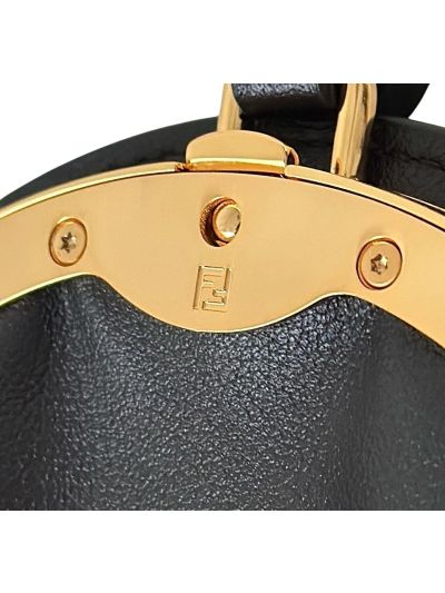 Fendi Small Spy Black Leather Tote Shoulder Bag 80888s Black 2523561