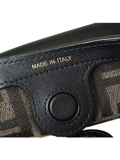 Fendi Small Spy Black Leather Tote Shoulder Bag 80888s Black 2523561