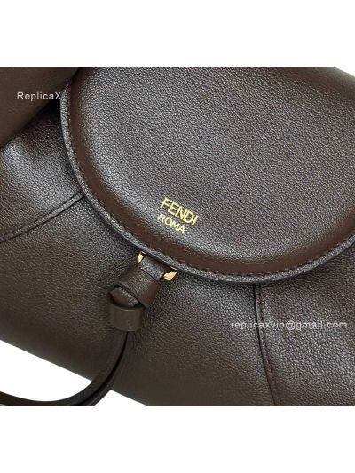 Fendi Small Spy Dark Brown Leather Tote Shoulder Bag 80888s Brown 2523575