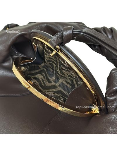 Fendi Small Spy Dark Brown Leather Tote Shoulder Bag 80888s Brown 2523575