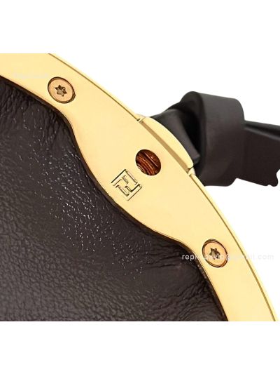 Fendi Small Spy Dark Brown Leather Tote Shoulder Bag 80888s Brown 2523575