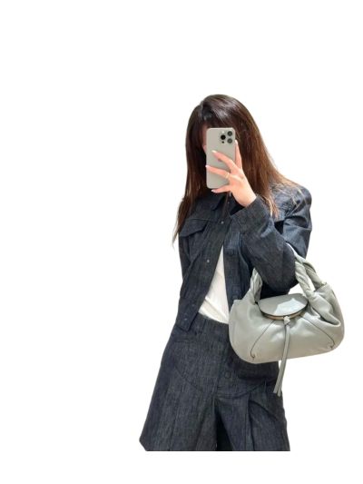 Fendi Small Spy Light Blue Leather Tote Shoulder Bag 80888s Blue 2523563