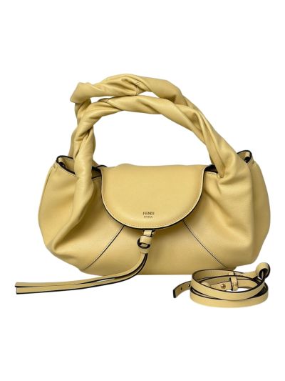 Fendi Small Spy Yellow Leather Tote Shoulder Bag 80888s