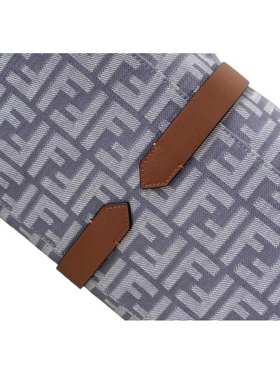 Fendi Summer Tote Shoulder Crossbody Bag Blue Denim Effect FF Jacquard A8683 Blue 2523523