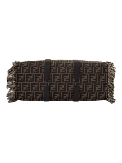 Fendi Summer Tote Shoulder Crossbody Bag Brown FF Jacquard Fabric A8683 Brown 2523529