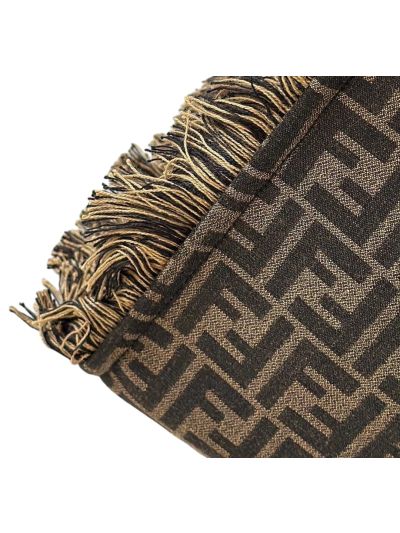 Fendi Summer Tote Shoulder Crossbody Bag Brown FF Jacquard Fabric A8683 Brown 2523529