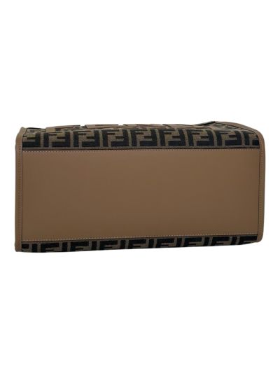 Fendi Sunshine Medium Tote Shopper Bag Brown FF Jacquard Fabric 8572M Brown 2523521