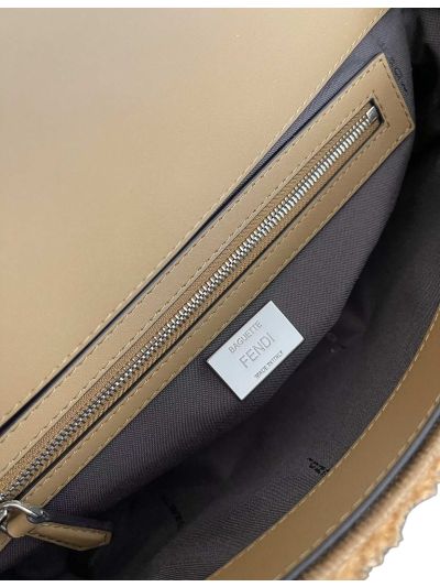 Fendi Teddy Bear Baguette Flap Shoulder Bag Brown Brown 2523677