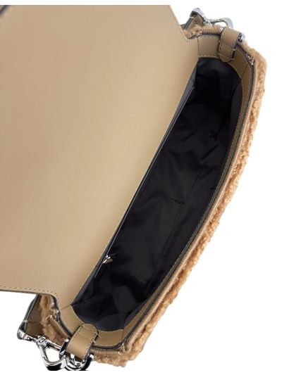 Fendi Teddy Bear Baguette Flap Shoulder Bag Brown Brown 2523677