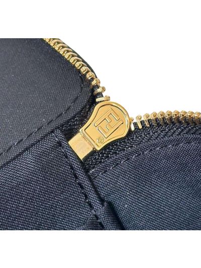 Fendi Vanity Case Mini Crossbody Bag Black FF Nappa Leather 8686A Black 2523582