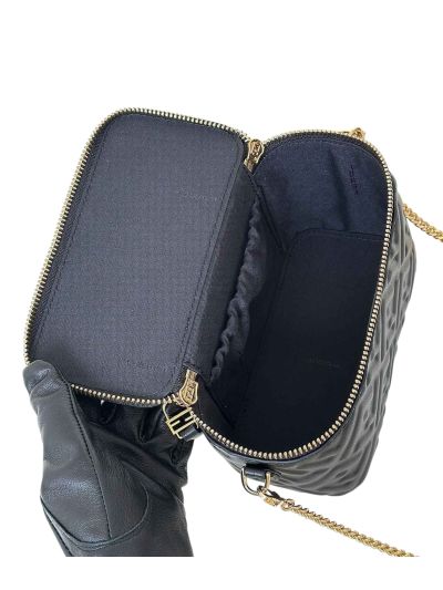 Fendi Vanity Case Mini Crossbody Bag Black FF Nappa Leather 8686A Black 2523582