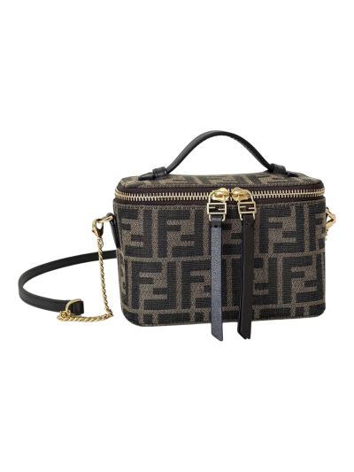 Fendi Vanity Case Mini Crossbody Bag FF Jacquard Fabric 8686A 2523581