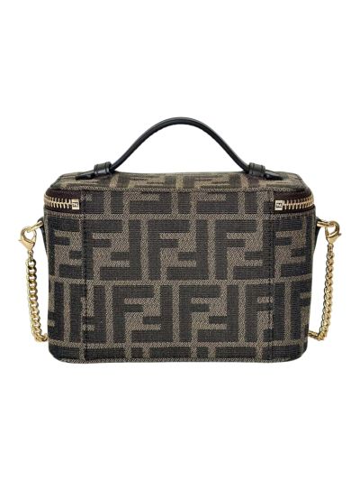 Fendi Vanity Case Mini Crossbody Bag FF Jacquard Fabric 8686A 2523581