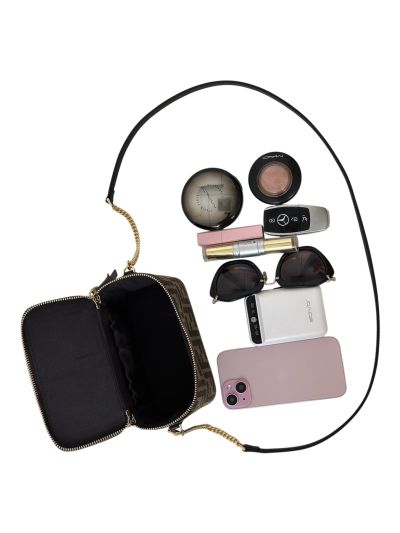 Fendi Vanity Case Mini Crossbody Bag FF Jacquard Fabric 8686A 2523581