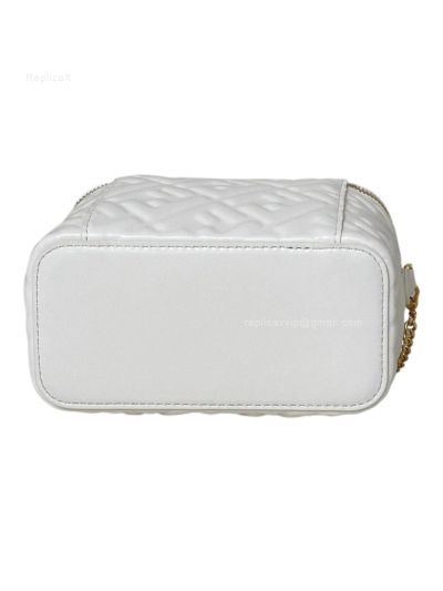 Fendi Vanity Case Mini Crossbody Bag White FF Nappa Leather 8686A White 2523572