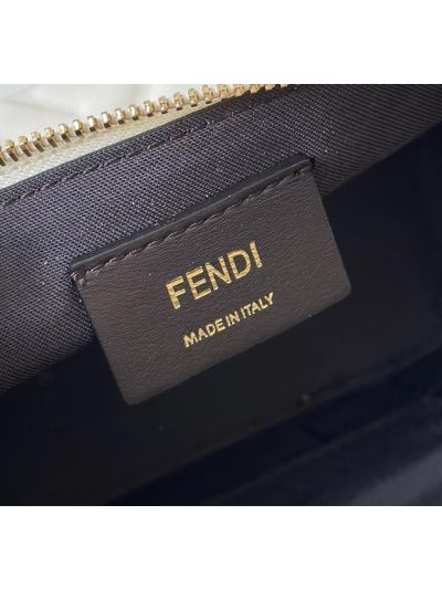 Fendi Vanity Case Mini Crossbody Bag White FF Nappa Leather 8686A White 2523572