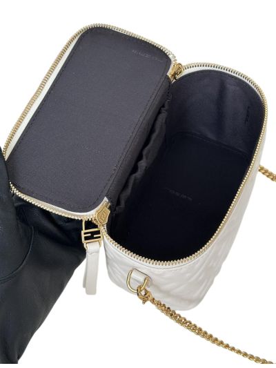 Fendi Vanity Case Mini Crossbody Bag White FF Nappa Leather 8686A White 2523572
