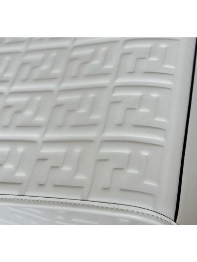 Fendi White FF Embossed Medium Sunshine Shopper Tote Bag A8597L White 2523579