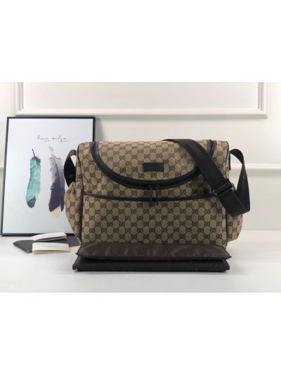 Gucci GG Canvas Flap Shoulder Bag in Beige/Brown