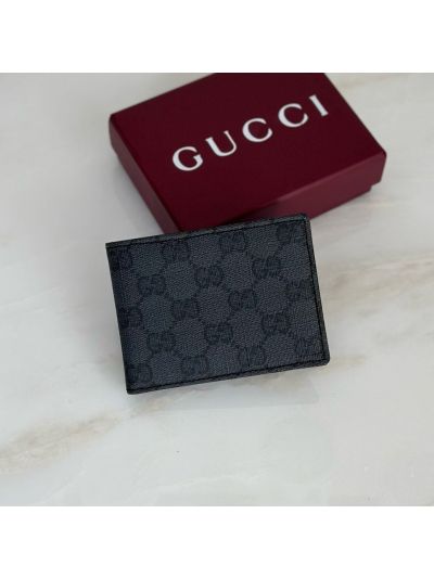 Gucci GG Canvas Wallet in Grey/Black