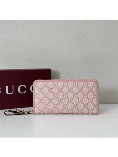 Gucci GG Canvas Zip Wallet in Pink