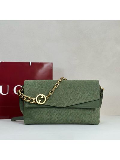 Gucci GG Chain Flap Shoulder Bag in Green