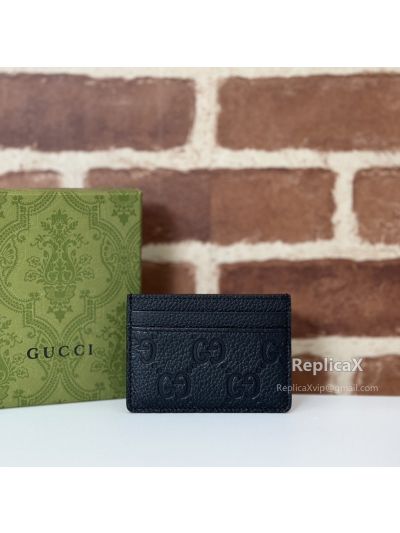 Gucci GG Emblem Card Case 815883 in Black