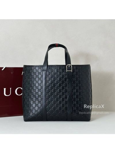 Gucci GG Emblem Large Tote Bag 850218 in Black