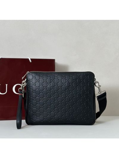 Gucci GG Embossed Crossbody Bag in Black
