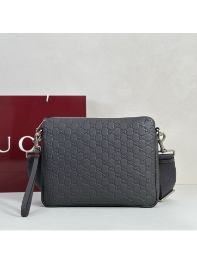 Gucci GG Embossed Crossbody Bag in Grey