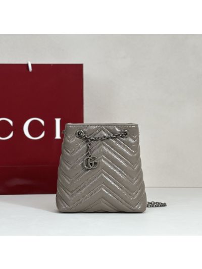 Gucci GG Marmont Bucket Bag in Grey